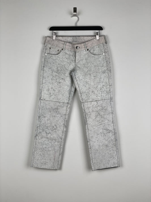 Maison Margiela AW16 Cracked White Paint Leather Pants