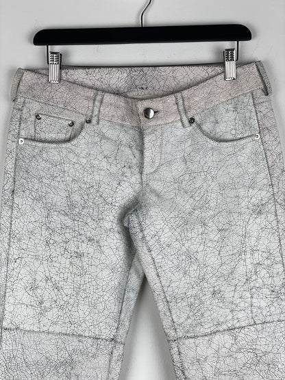 Maison Margiela AW16 Cracked White Paint Leather Pants
