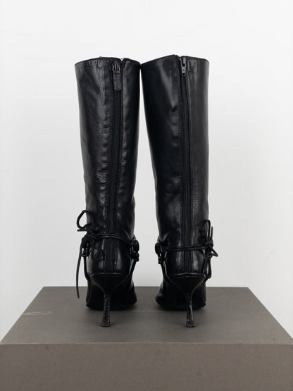 Gucci by Tom Ford AW99 Horsebit Stirrup Harness Riding Heel Boots
