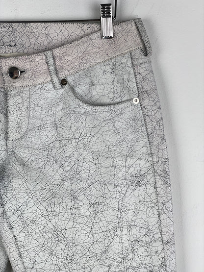 Maison Margiela AW16 Cracked White Paint Leather Pants