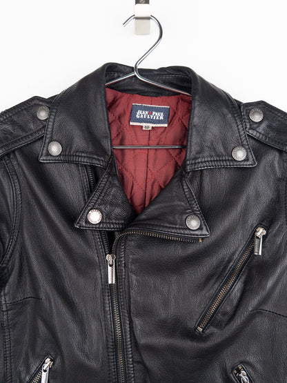 Jean Paul Gaultier 1990s Cropped Perfecto Leather Biker Jacket