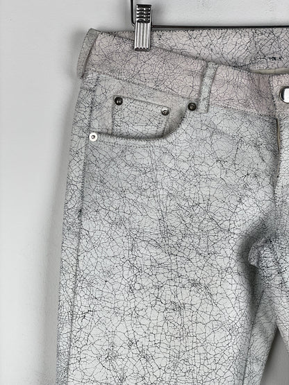 Maison Margiela AW16 Cracked White Paint Leather Pants