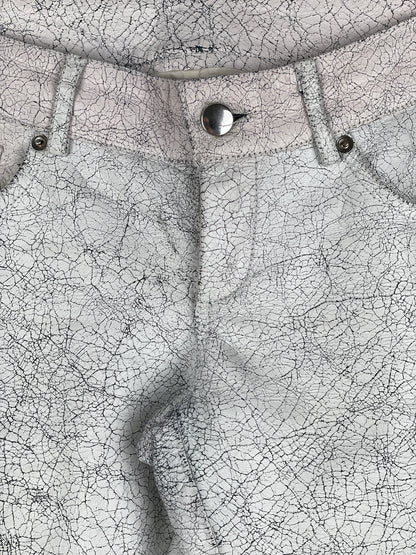 Maison Margiela AW16 Cracked White Paint Leather Pants