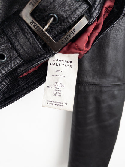 Jean Paul Gaultier 1990s Cropped Perfecto Leather Biker Jacket