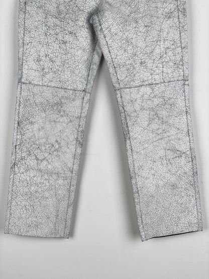 Maison Margiela AW16 Cracked White Paint Leather Pants