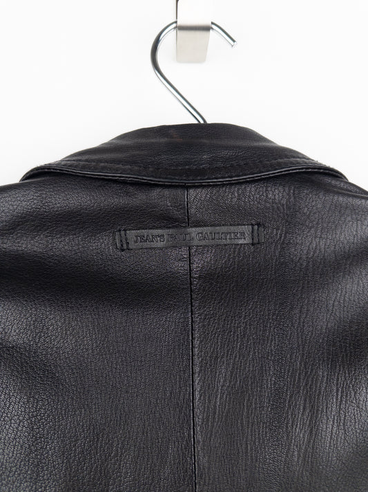 Jean Paul Gaultier 1990s Cropped Perfecto Leather Biker Jacket – photo 5