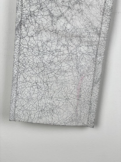 Maison Margiela AW16 Cracked White Paint Leather Pants