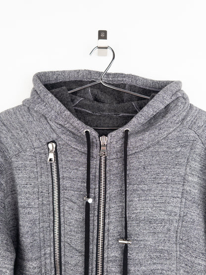 Balmain by Olivier Rousteing 2010s Double-Zip Biker Hoodie Jacket
