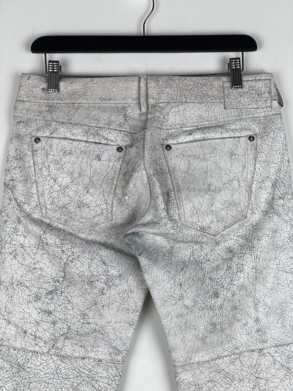 Maison Margiela AW16 Cracked White Paint Leather Pants