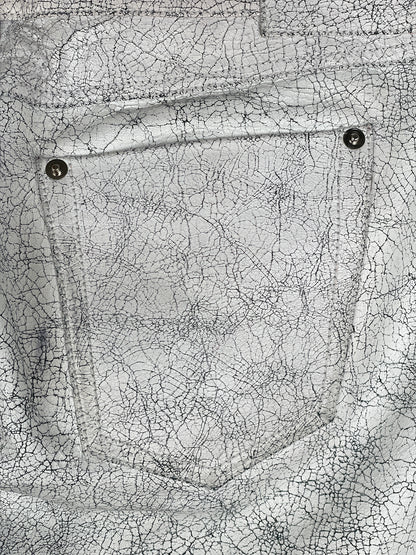 Maison Margiela AW16 Cracked White Paint Leather Pants