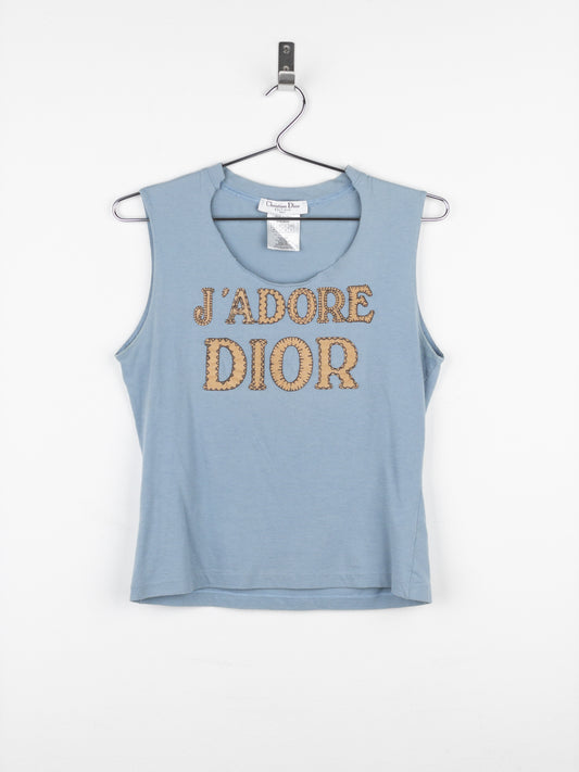 Dior by Galliano AW03 ‘Jadore Dior’ Embroidery Tank Top