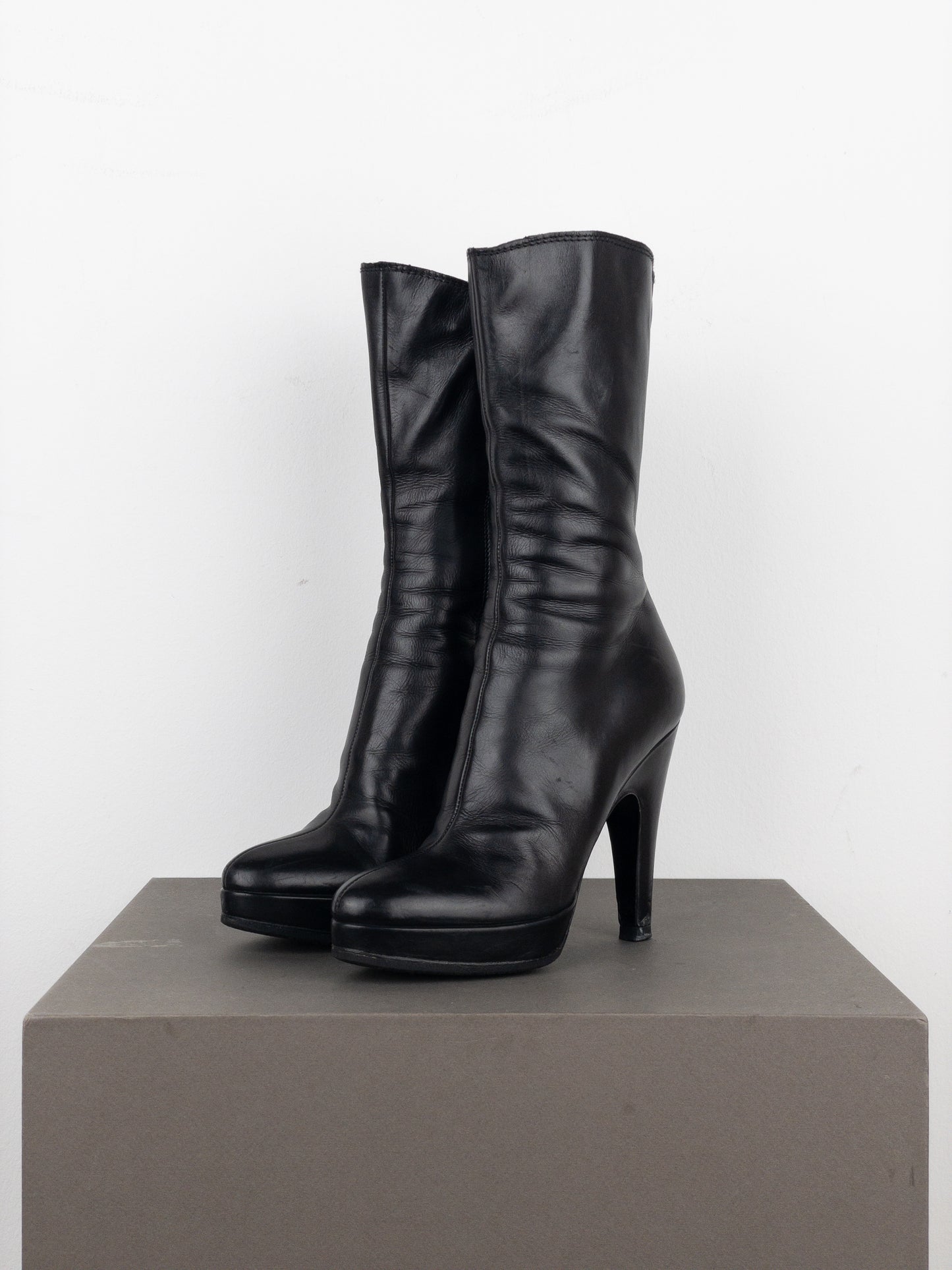 Prada 2000s Mid-Calf Heel Boots