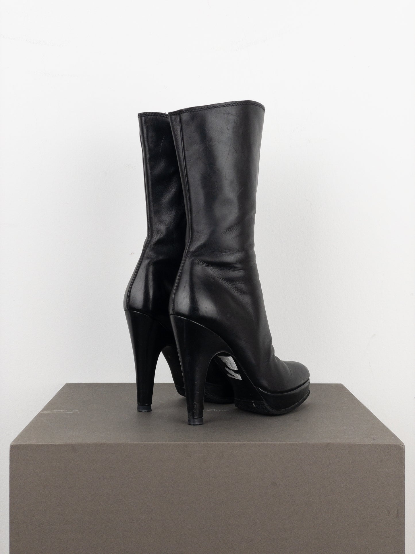 Prada 2000s Mid-Calf Heel Boots