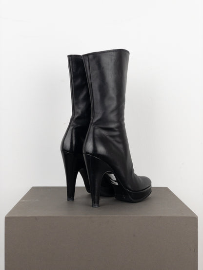Prada 2000s Mid-Calf Heel Boots