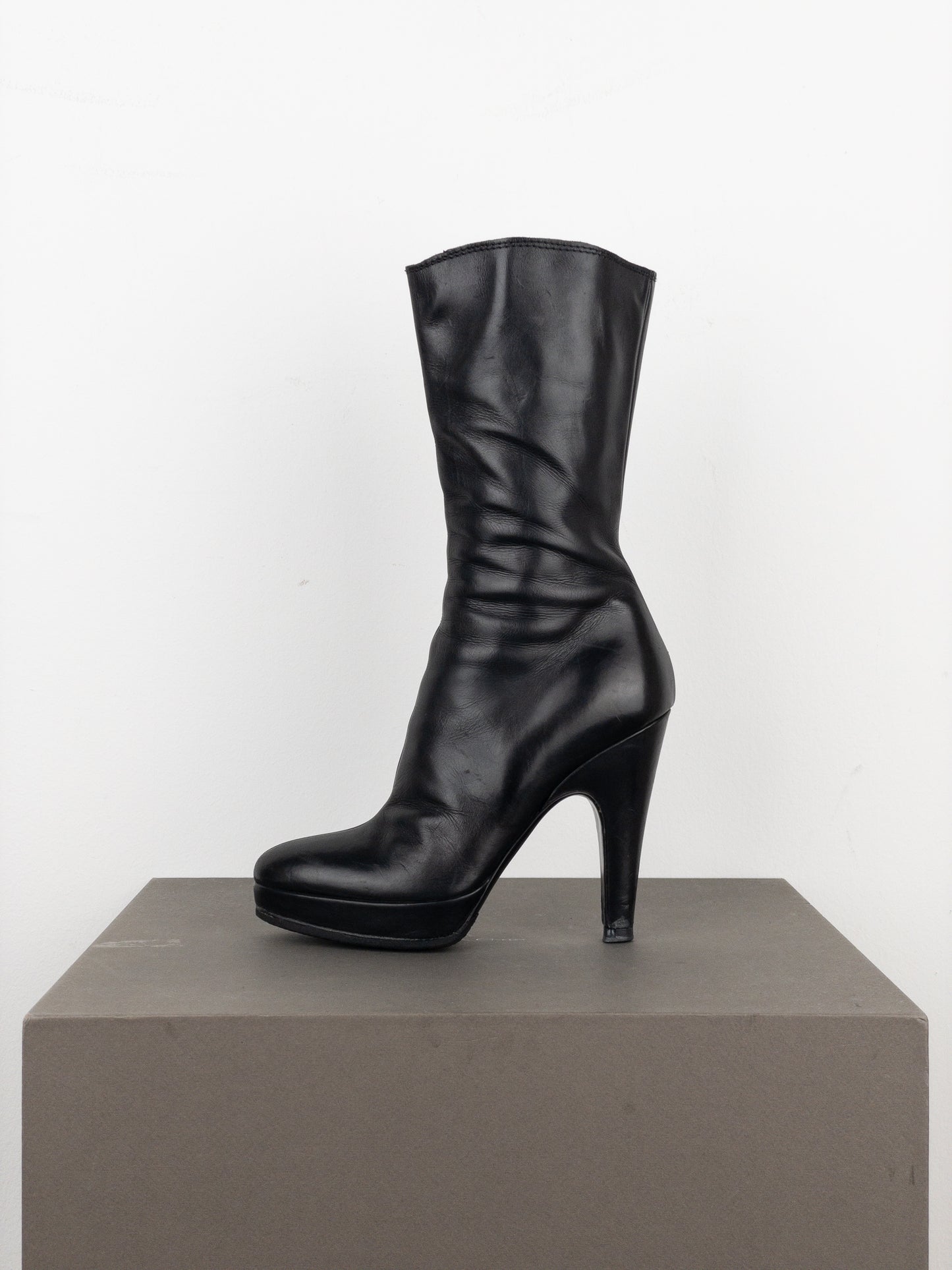 Prada 2000s Mid-Calf Heel Boots