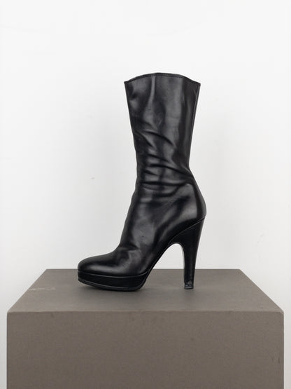 Prada 2000s Mid-Calf Heel Boots