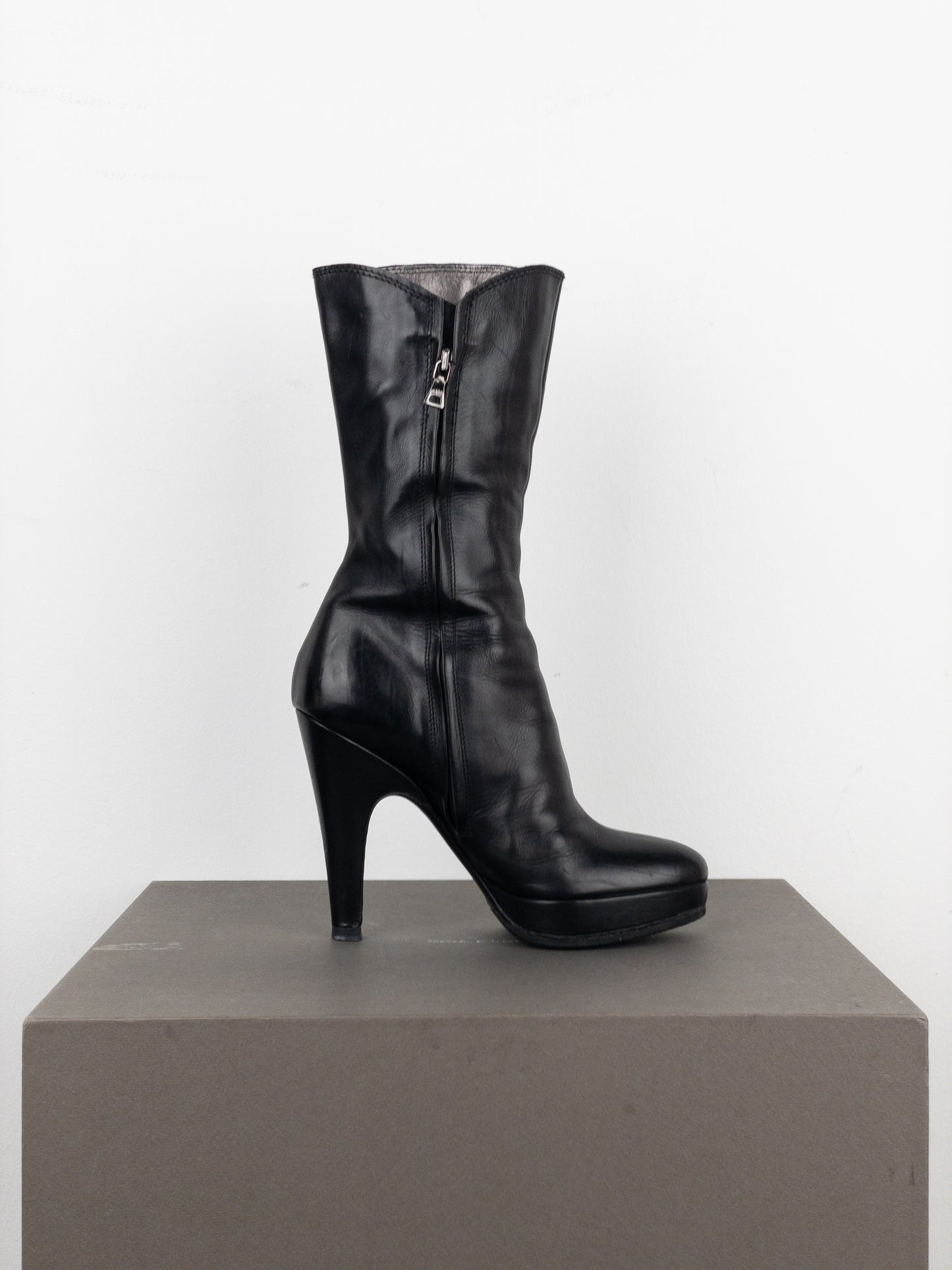 Prada 2000s Mid-Calf Heel Boots
