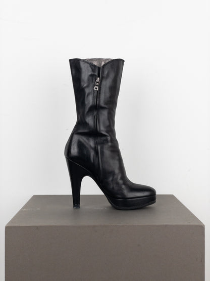 Prada 2000s Mid-Calf Heel Boots