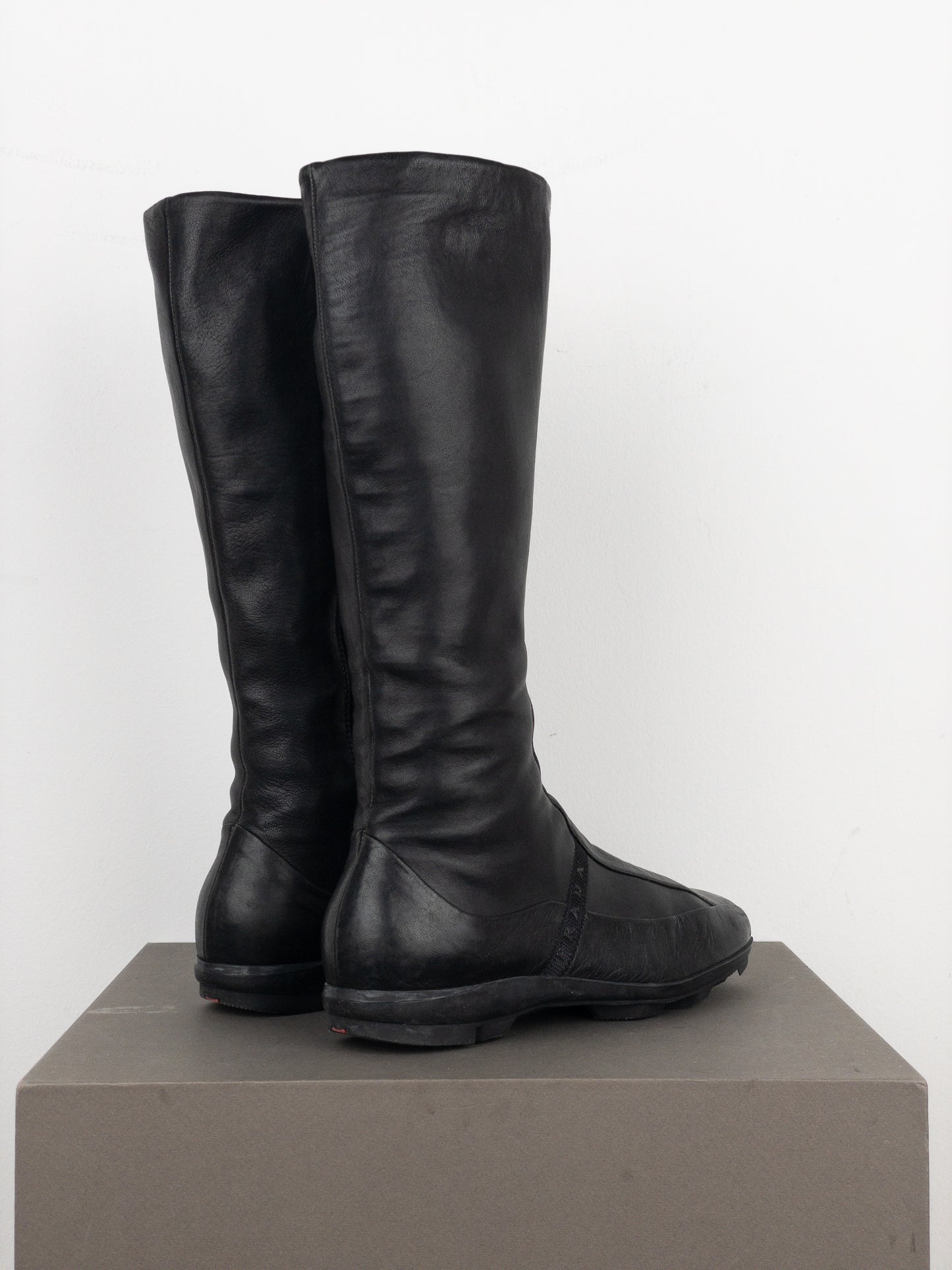 Prada AW99 Knee-High Linea Rossa Sports Cleat Boots
