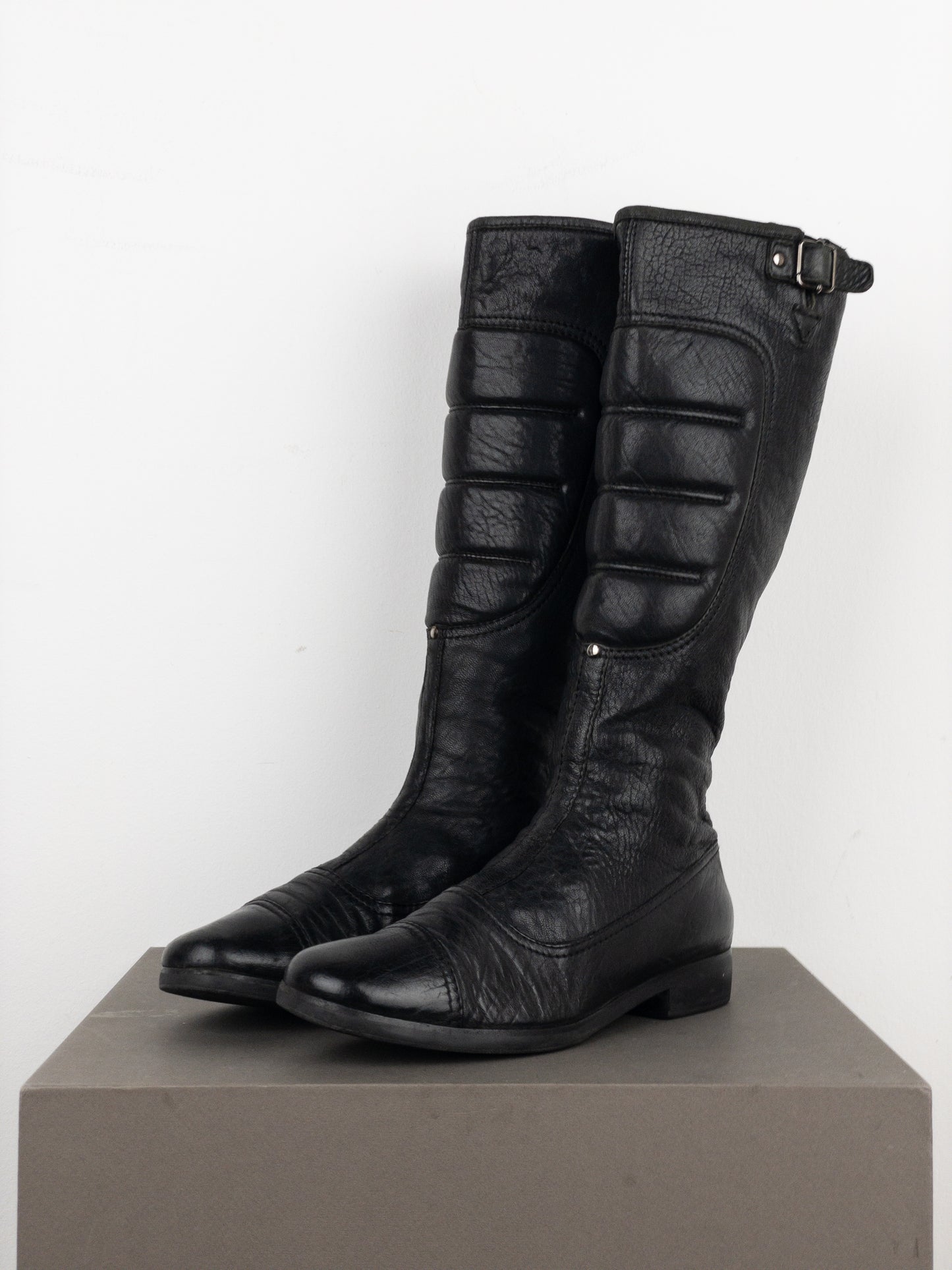 Miu Miu 2000s Knee-High Moto Biker Boots