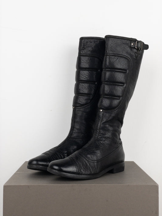 Miu Miu 2000s Knee-High Moto Biker Boots