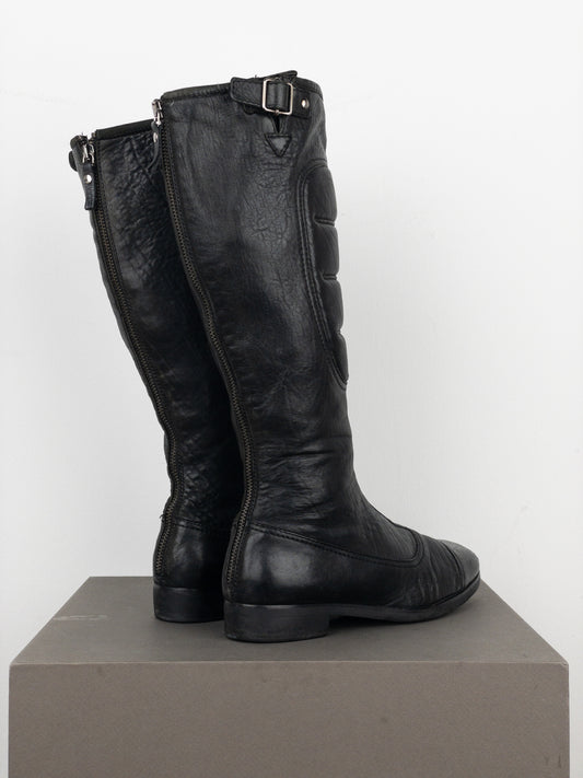 Miu Miu 2000s Knee-High Moto Biker Boots