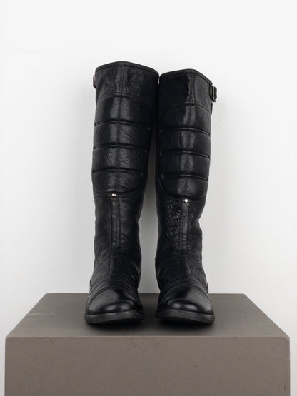 Miu Miu 2000s Knee-High Moto Biker Boots