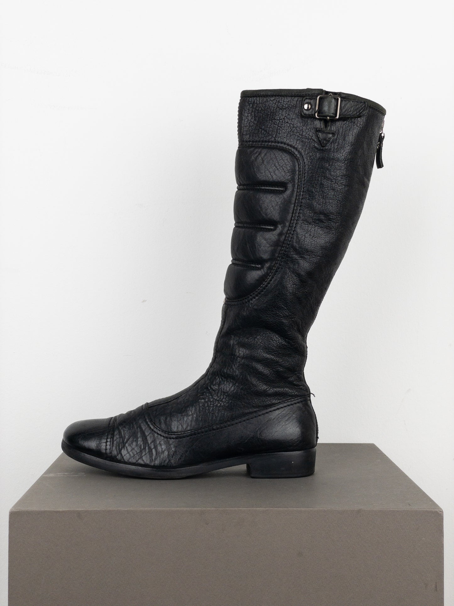 Miu Miu 2000s Knee-High Moto Biker Boots