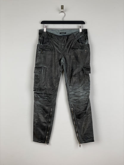 Balmain Decarnin Leather Cargo Biker Pants