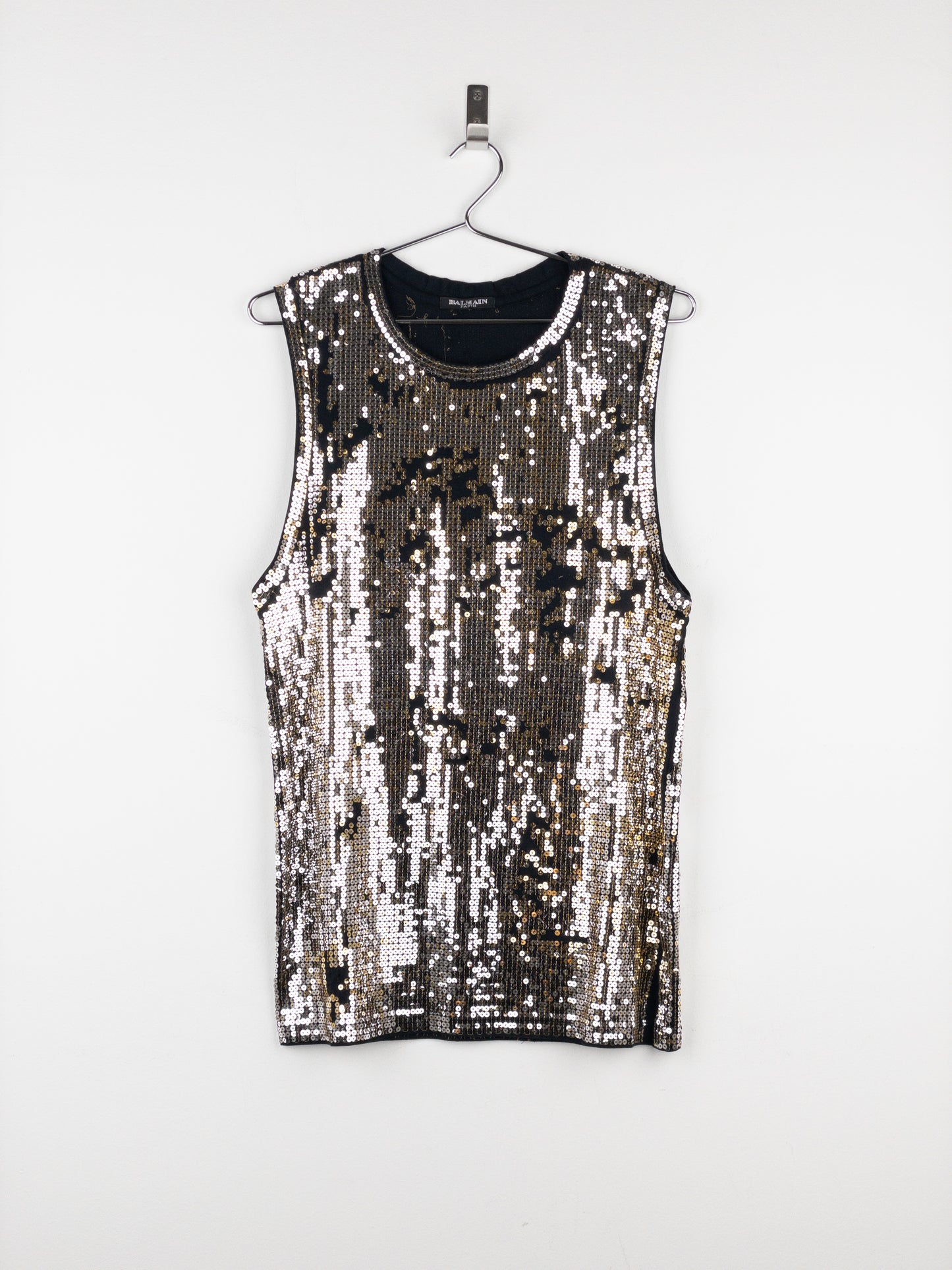 Balmain by Decarnin AW10 Distressed Sequin Tank Top