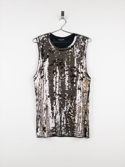 Balmain by Decarnin AW10 Distressed Sequin Tank Top
