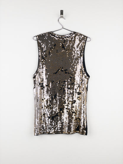 Balmain by Decarnin AW10 Distressed Sequin Tank Top