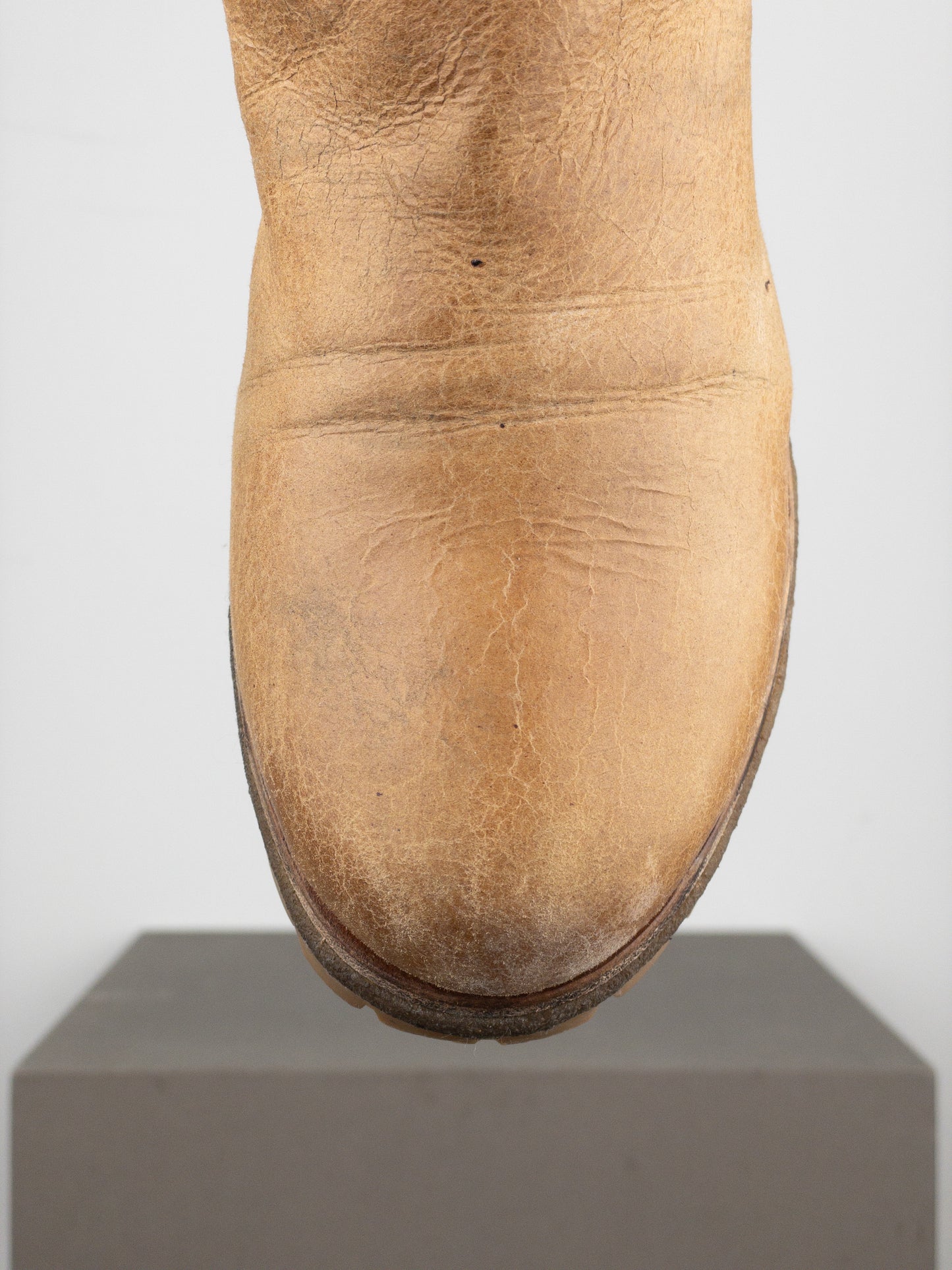 Prada AW11 Knee-High Shearling Paint Biker Moto Boots