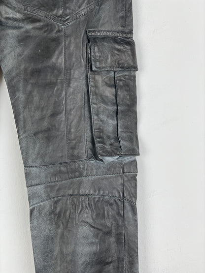 Balmain Decarnin Leather Cargo Biker Pants