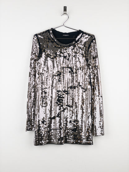 Balmain by Decarnin AW10 Distressed Sequin Longsleeve Shirt