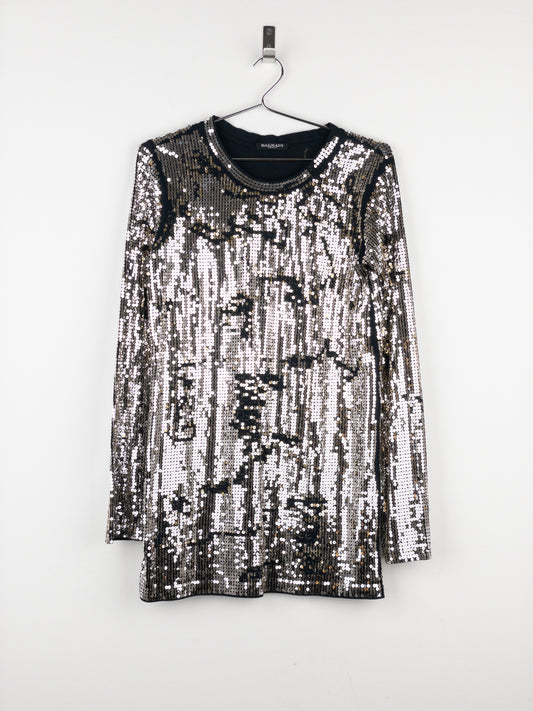 Balmain by Decarnin AW10 Distressed Sequin Longsleeve Shirt