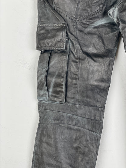 Balmain Decarnin Leather Cargo Biker Pants