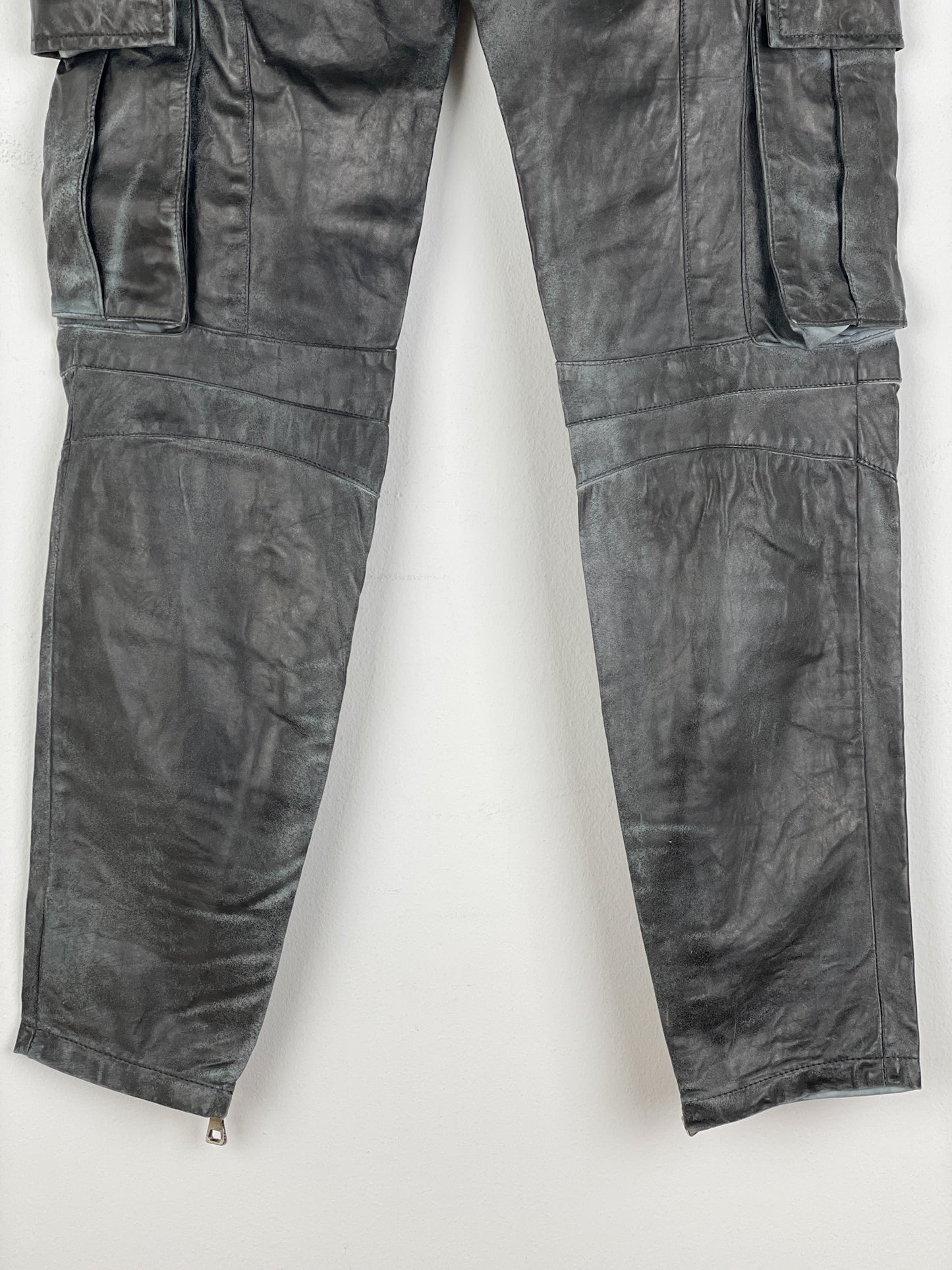 Balmain Decarnin Leather Cargo Biker Pants