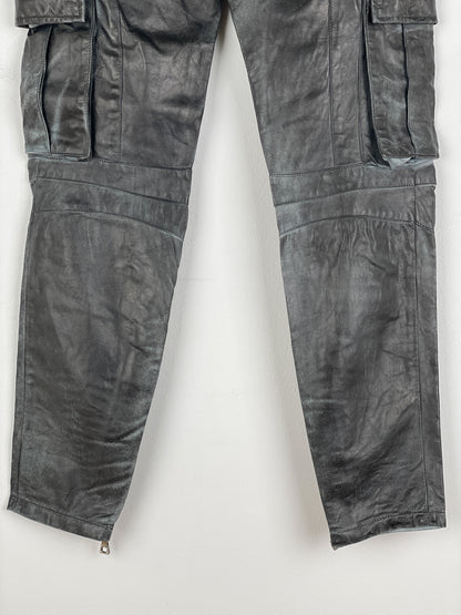 Balmain Decarnin Leather Cargo Biker Pants