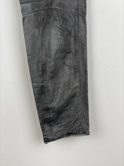 Balmain Decarnin Leather Cargo Biker Pants