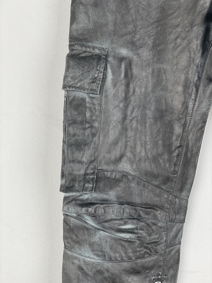 Balmain Decarnin Leather Cargo Biker Pants