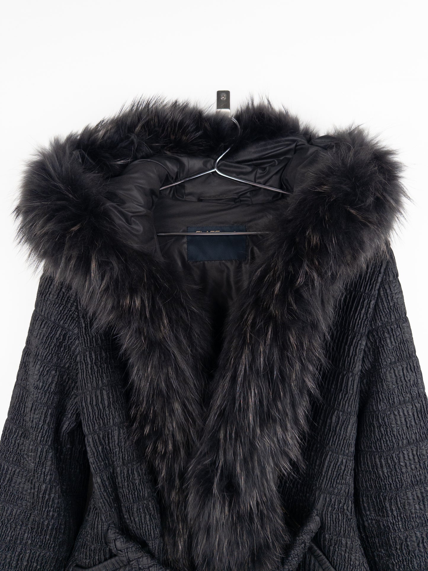Roberto Cavalli 2000s Shirring Ruffle Fur Puffer Jacket