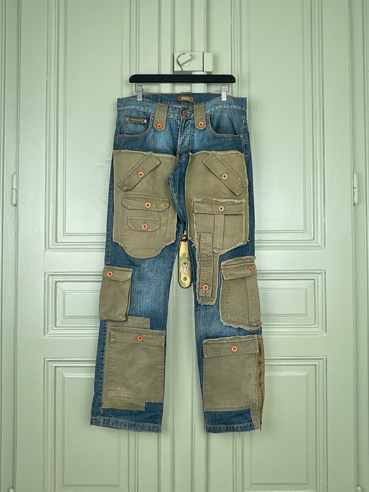 Dolce & Gabbana AW05 Hybrid Denim Cargo Pants