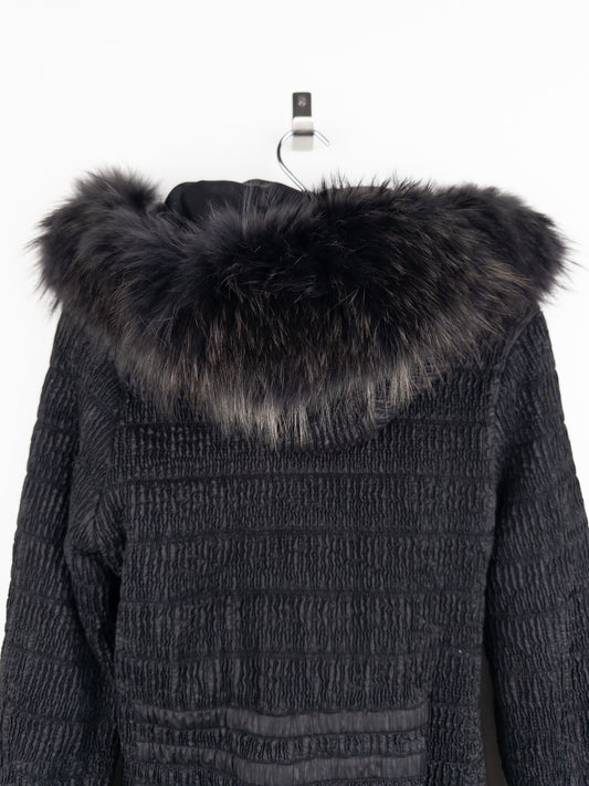 Roberto Cavalli 2000s Shirring Ruffle Fur Puffer Jacket – photo 6