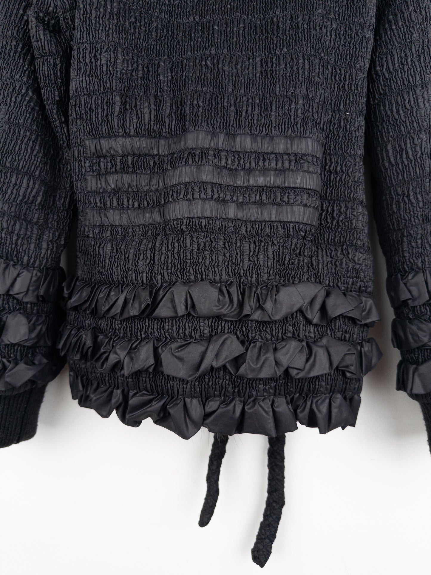 Roberto Cavalli 2000s Shirring Ruffle Fur Puffer Jacket