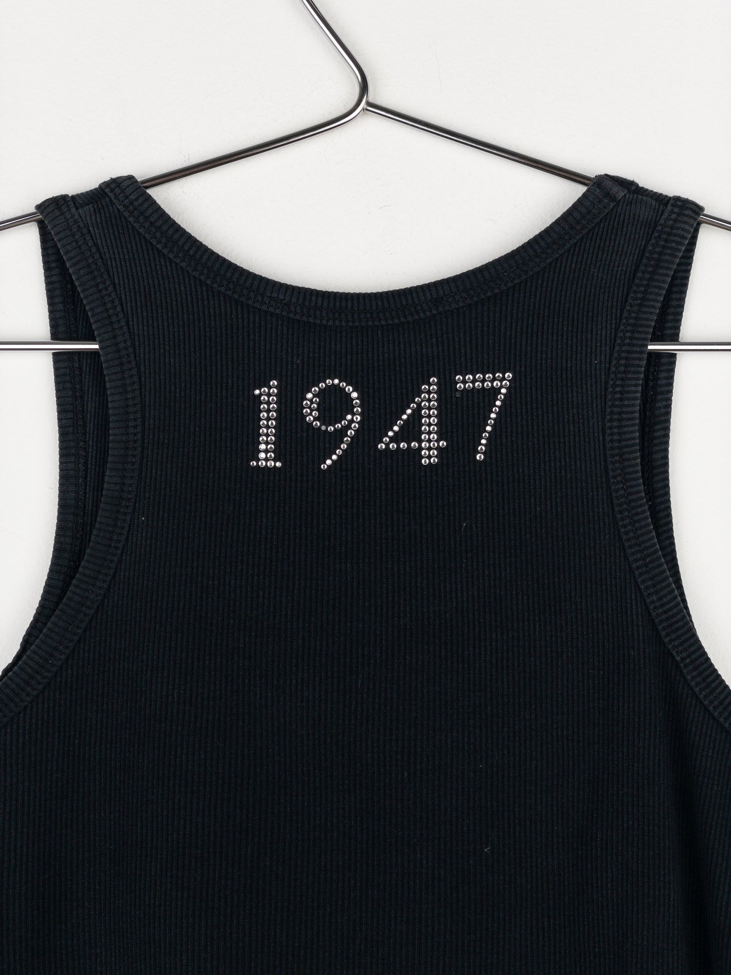 Dior by Galliano 2000s ‘Jadore Dior 1947’ Rhinestone Tank Top