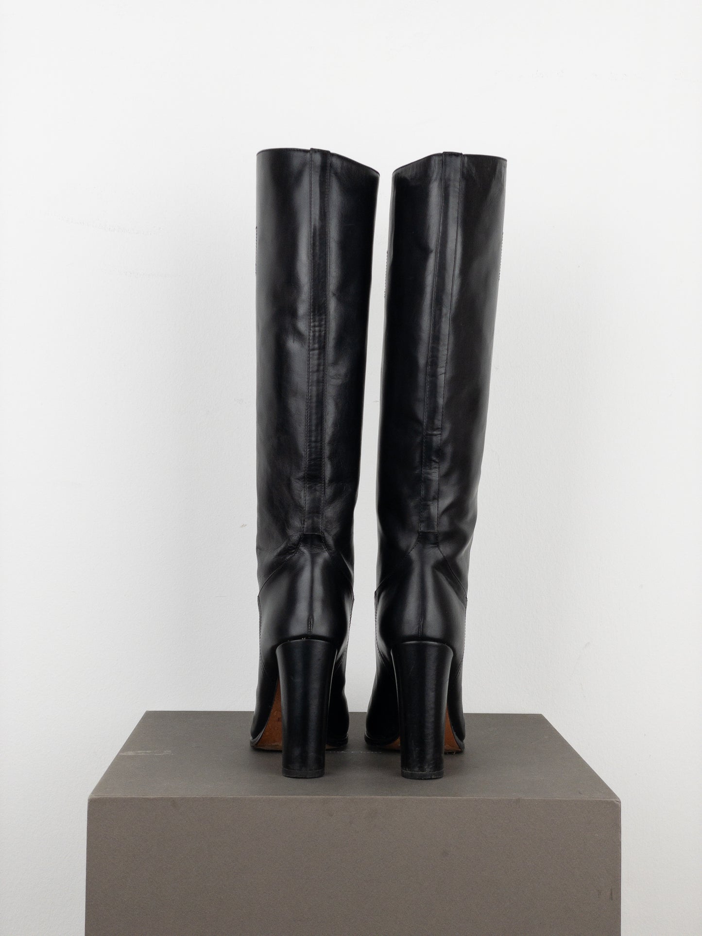 Prada 2000s Knee-High Leather Heel Boots
