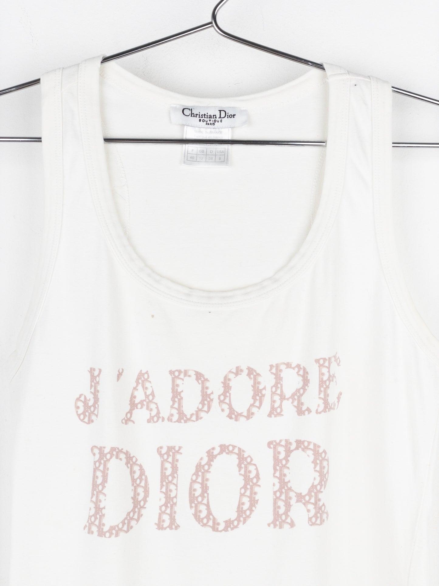 Dior by Galliano 2000s ‘Jadore Dior’ Monogram Tank Top