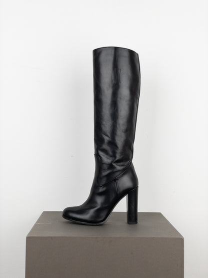 Prada 2000s Knee-High Leather Heel Boots