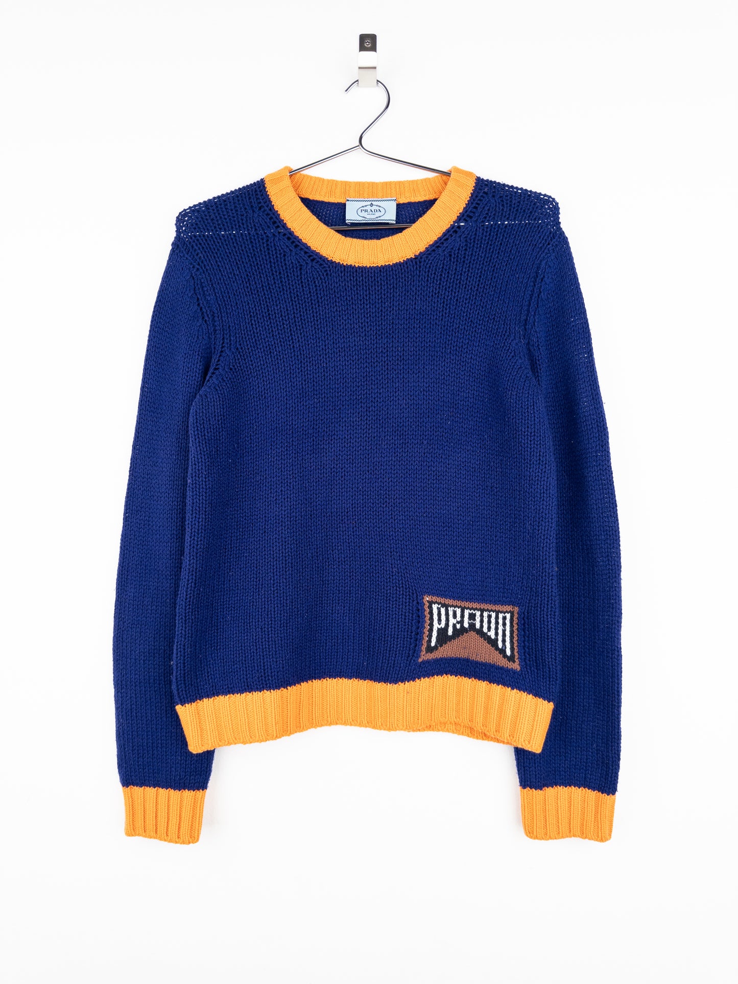 Prada AW18 Graphic Race Logo Knit Sweater